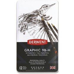 Derwent Graphic Dereceli Kalem Seti Soft (Sketching) 12'li Teneke Kutu - 1