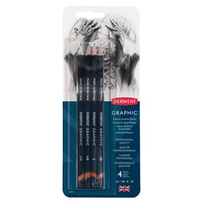 Derwent Graphic Pencils Dereceli Kalem Seti Medium (Designer) 4'lü Blister - 1