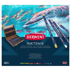 Derwent Inktense Mürekkep Etkili Aquarel Boya Kalemi 48'li Ahşap Kutu - 1