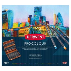 Derwent Procolour Kuru Boya Kalemi 48'li Ahşap Kutu - 1