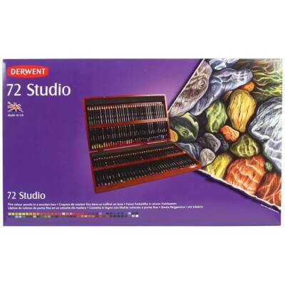 Derwent Studio Pencils Kuruboya Kalemi 72'li Ahşap Kutu - 1