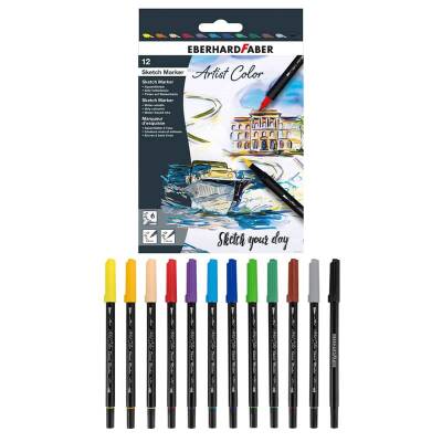 Eberhard Faber Artist Color Eskiz Markörü 12 Renk Set - 1