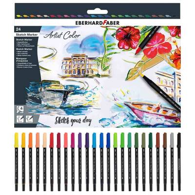 Eberhard Faber Artist Color Eskiz Markörü 24 Renk Set - 1