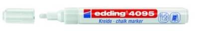 Edding 4095 Kara Tahta ve Cam için Likit Tebeşir Kalemi 3 mm Yuvarlak Uç BEYAZ - 1