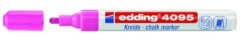 Edding 4095 Kara Tahta ve Cam için Likit Tebeşir Kalemi 3 mm Yuvarlak Uç FOSFORLU FOSFORLU PEMBE - 1