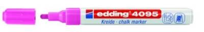 Edding 4095 Kara Tahta ve Cam için Likit Tebeşir Kalemi 3 mm Yuvarlak Uç FOSFORLU FOSFORLU PEMBE - 1