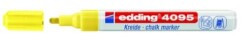 Edding 4095 Kara Tahta ve Cam için Likit Tebeşir Kalemi 3 mm Yuvarlak Uç FOSFORLU SARI - 1