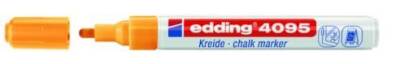 Edding 4095 Kara Tahta ve Cam için Likit Tebeşir Kalemi 3 mm Yuvarlak Uç FOSFORLU TURUNCU - 1