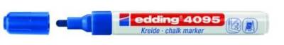 Edding 4095 Kara Tahta ve Cam için Likit Tebeşir Kalemi 3 mm Yuvarlak Uç MAVİ - 1