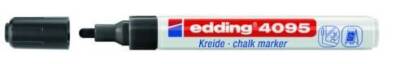 Edding 4095 Kara Tahta ve Cam için Likit Tebeşir Kalemi 3 mm Yuvarlak Uç SİYAH - 1