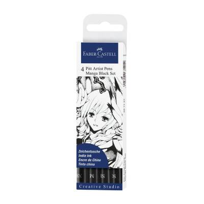 Faber Castell 4 Pitt Artist Pen Manga Black Set (XS,M,SC,SB) 167121 - 1