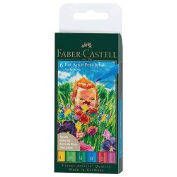 Faber Castell 6 Pitt Artist Pen Brush Springtime 167177 - 1