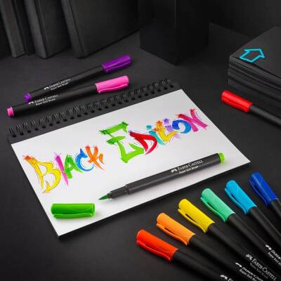 Faber Castell Black Edition Brushpen Fırça Uçlu Keçeli Kalem 10 Renk - 5