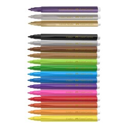 Faber Castell Comfort Keçeli Kalem 15+3 Metalik Yıkanabilir - 2