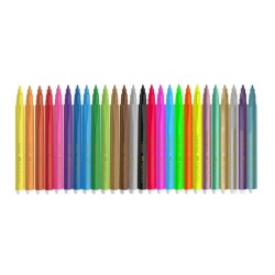 Faber Castell Comfort Keçeli Kalem 24'lü (12 Klasik + 6 Neon + 6 Metalik Renk) Yıkanabilir - 2