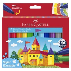 Faber Castell Jumbo Keçeli Kalem 12 Renk Superwasable - 1