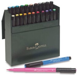 Faber Castell Pitt Artist Pen Fırça Uçlu Çizim Kalemi Studio Box 24 Renk - 1