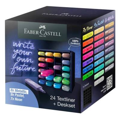 Faber Castell Textliner 46 Fosforlu Kalem 24 Renk Masa Seti - 2