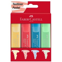 Faber Castell Textliner 46 Pastel İşaretleme Kalemi 4 RENK SET - 1