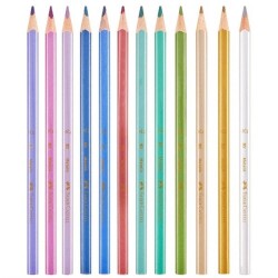 Faber Castell Üçgen Kuru Boya 12 Metalik Renk - 2