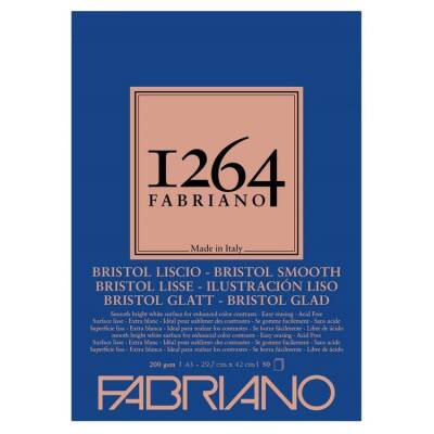 Fabriano 1264 Bristol Smooth Çok Amaçlı Pürüzsüz Blok 200 gr A3 50 yp - 1