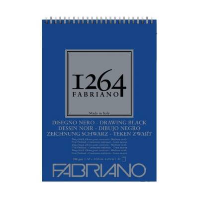 Fabriano 1264 Drawing Black Çok Amaçlı Siyah Defter 200 gr A5 20 yp Üstten Spiralli - 1