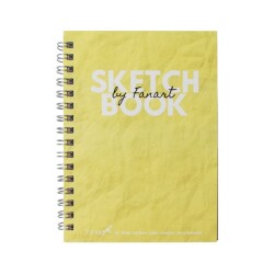 Fanart Sketch Book A6 Spiralli Beyaz Kağıt Sarı Kapak 120gr 50yp - 1