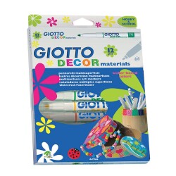 Giotto Decor Materials Her Yüzey İçin Keçeli Boya Kalemi 12 Renk - 1