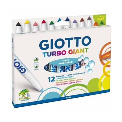 Giotto Turbo Giant Konik Uçlu Jumbo Keçeli Kalem 12 Renk - 1