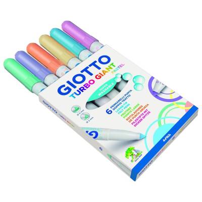 Giotto Turbo Giant Pastel Konik Uçlu Jumbo Keçeli Kalem 6 Renk - 1