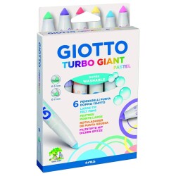 Giotto Turbo Giant Pastel Konik Uçlu Jumbo Keçeli Kalem 6 Renk - 2