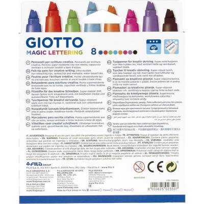 Giotto Turbo Magic Lettering Çift Çizgi Yazan Keçeli Kalem 8 Renk - 2