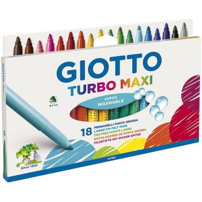 Giotto Turbo Maxi Kalın Uçlu Keçeli Boya Kalemi 18 Renk - 1