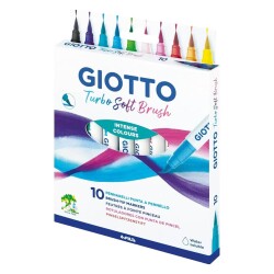 Giotto Turbo Soft Brush Fırça Uçlu Kalem 10 Renk - 1