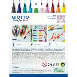 Giotto Turbo Soft Brush Fırça Uçlu Kalem 10 Renk - 3