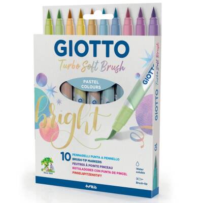 Giotto Turbo Soft Brush Pastel 10 Renk Fırça Uçlu Keçeli Kalem - 1