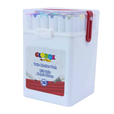 Globox Twin Marker Set Çift Uçlu Keçeli Kalem 36 Renk Plastik Çantalı - 1