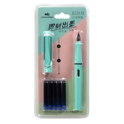 Jinhao 619-B Dolma Kalem f Uç (Piston + 5 Tüp) Pastel Turkuaz - 1