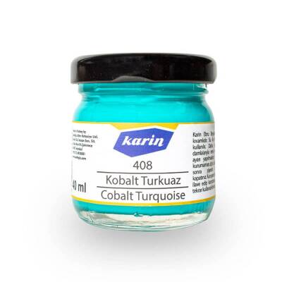 Karin Geleneksel Ebru Boyası 408 Kobalt Turkuaz 40 ml - 1