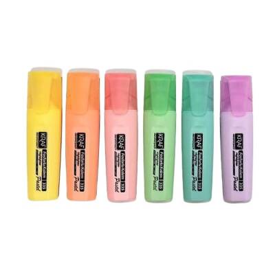 Kraf Pastel Fosforlu Kalem 6 Renk Set - 1