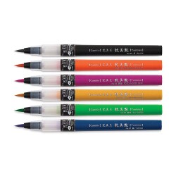 Kuretake Cambio Tambien Brush Pen 6 RENK SET B - 1