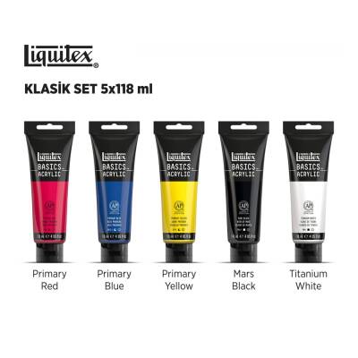 Liquitex Basics Akrilik Boya 118 ml 5 Renk Set - 1