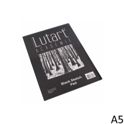 Lutart Black Sketch Pad Siyah Çizim Bloğu 160 gr. 12 Sayfa A5 - 1