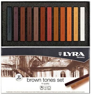 Lyra Polycrayons Soft - Toz Pastel 12 Renk KAHVERENGİ TONLAR - 1