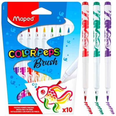 Maped Color'Peps Brush Fırça Uçlu Keçeli Kalem 10'lu 848010 - 1