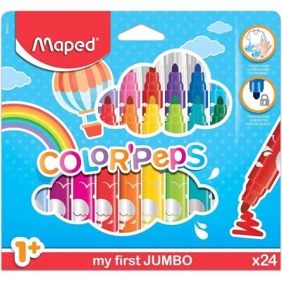 Maped Color'Peps Jumbo Yıkanabilir Keçeli Kalem 24'lü 1+ Yaş 846222 - 1