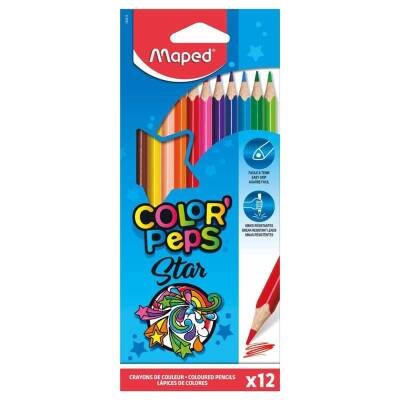 Maped Color'Peps Kuru Boya 12 Renk Tam Boy Üçgen Gövde 183212 - 1