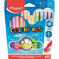 Maped Color'Peps Long Life Yıkanabilir Keçeli Kalem 12'li 845020LM - 1