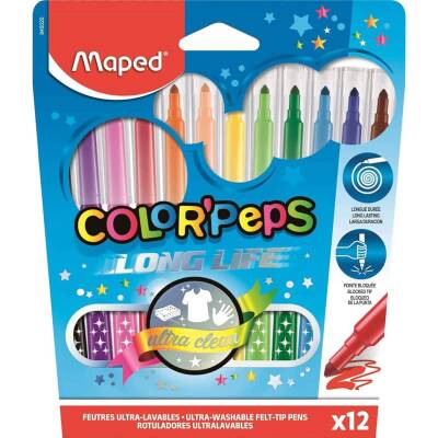 Maped Color'Peps Long Life Yıkanabilir Keçeli Kalem 12'li 845020LM - 1