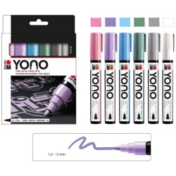 Marabu YONO Akrilik Marker 1.5-3 mm 6 Renk Set Pastel - 1